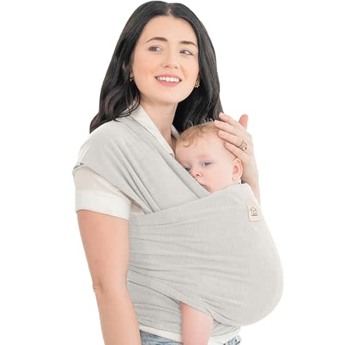 KeaBabies Baby Wraps Carrier - All in 1 Original Baby Sling Carrier, Easy to Wear, Hands Free Baby Carrier Newborn to Toddler, Breathable, Lightweight Infant Baby Carrier Wrap (Rhino Gray)