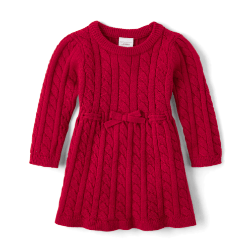 Baby Girls Cable Knit Sweater Dress - Homegrown by Gymboree - Red