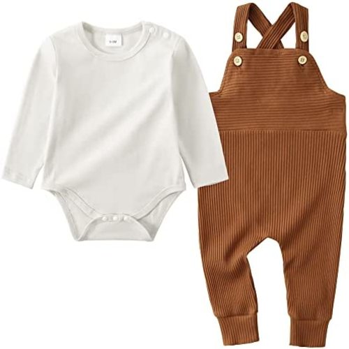 YUEMION Baby Boy Clothes Newborn Infant Boy Outfits 2Pcs Stripe Top Romper Pants Set 0-24 Months Overalls Toddler Boy Clothes