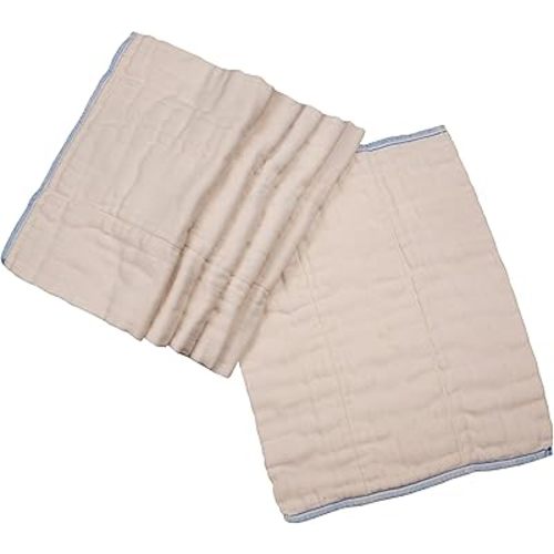 OsoCozy Prefolds Unbleached Cloth Baby Diapers, Size 1 (7-15 lbs), 6 Pack, Soft, Absorbent and Durable 100% Natural Cotton