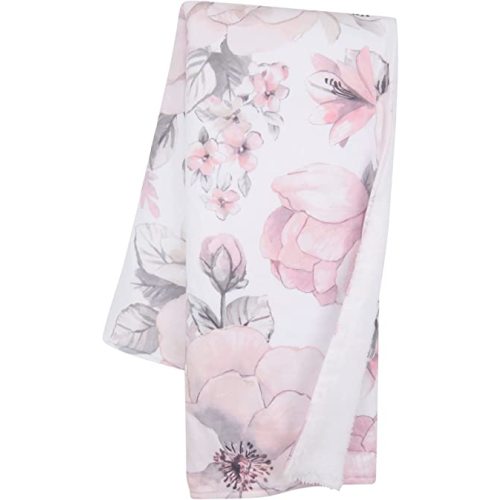 Lambs & Ivy Botanical Baby Watercolor Floral Pink Fleece Baby Blanket