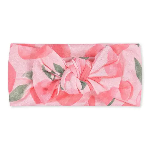 Gerber Baby Girls Buttery Soft Headband with Bow with Viscose Made from Eucalyptus, Just Peachy, One Size