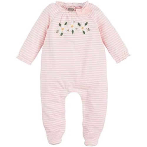 Mud Pie Baby Girl Magnolia Applique Sleeper