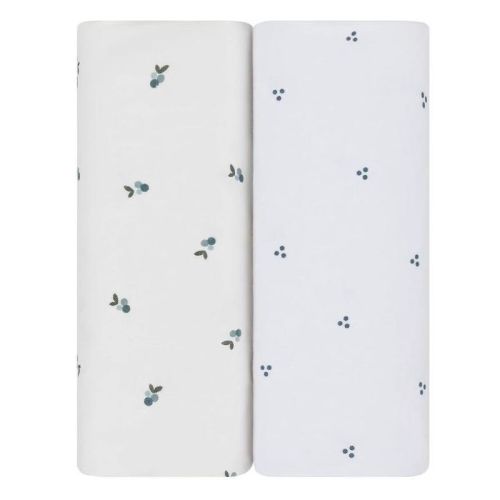 Ely's & Co. Waterproof Crib Sheets -berry And Cluster Dot Blue 2 Pack