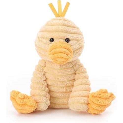 Apricot Lamb Corduroy Duck Stuffed Animals for Kids, Soft Cute Plush Toys for Baby Girl and Boy, 6.3 Inches