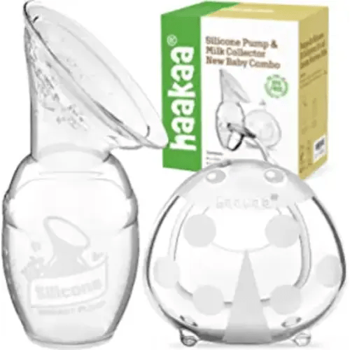 haakaa Manual Breast Pump for Breastfeeding 4oz/100ml and Ladybug Milk Collector 2.5oz/75ml Combo, Food-Grade Silicone - 100ml Pump + 75ml Ladybug Collectorx1
