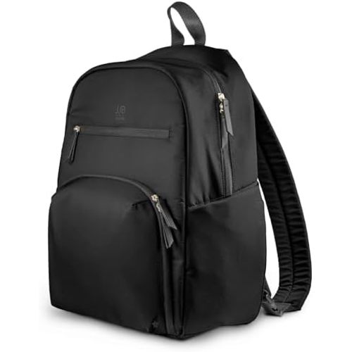 JuJuBe New Deluxe Diaper Bag Backpack with Portable Changing Pad, Baby Stroller Straps, Large Travel Backpack for Boy or Girl, For Carrying Baby Bottles, Baby Wipes, Diapers, Pacifiers, Black