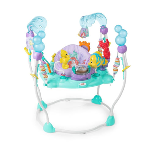 Bright Starts Disney The Little Mermaid Sea of Activities Baby Activity Jumper with Interactive Toys, Lights & Music with Disney Princess Ariel, 6-12 Months (Blue)