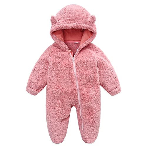 UVIPC Newborn Baby Bear Fleece Outfit Footie Jumpsuit Winter Romper Snowsuit outfit Bear Suit Warm Hooded Outfits