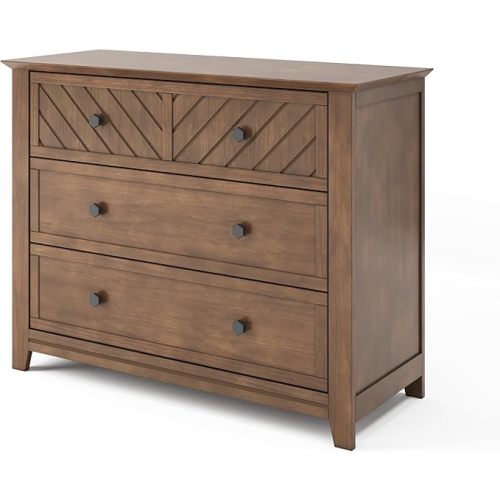 Child Craft Atwood Design 3 Drawer Chest, Kids Dresser for Nursery or Baby Bedroom, Prevent Tipping with Anti-Tip Kit Included, Real Wood and Pine, Big Storage Baby Safe Finish - (Cocoa Bean Brown)