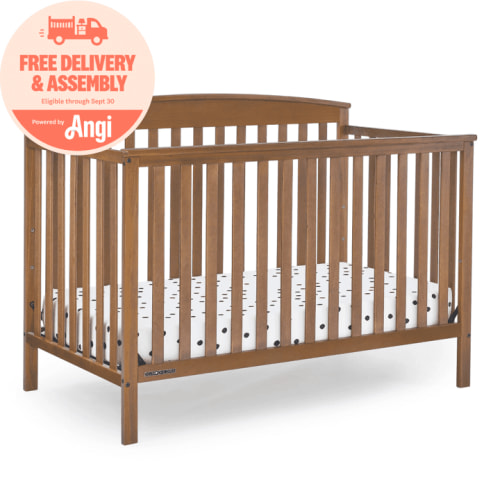 Delta Children Hanover 6-in-1 Convertible Baby Crib, Chestnut