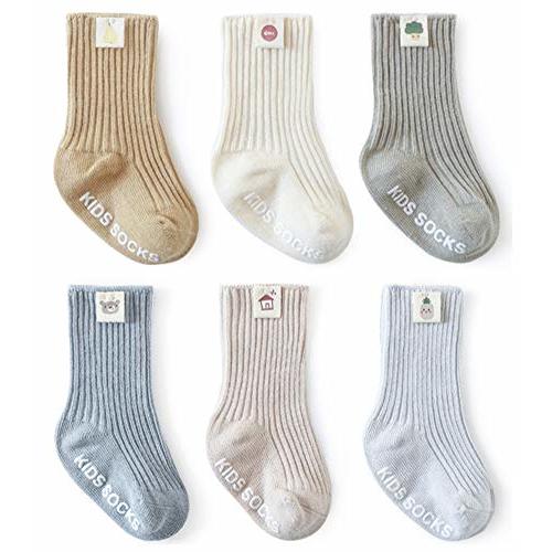 Qandsweet Baby Boy Combed Cotton Socks Toddler Ankle Sock Non-Skid for Newborn Infant Childrens