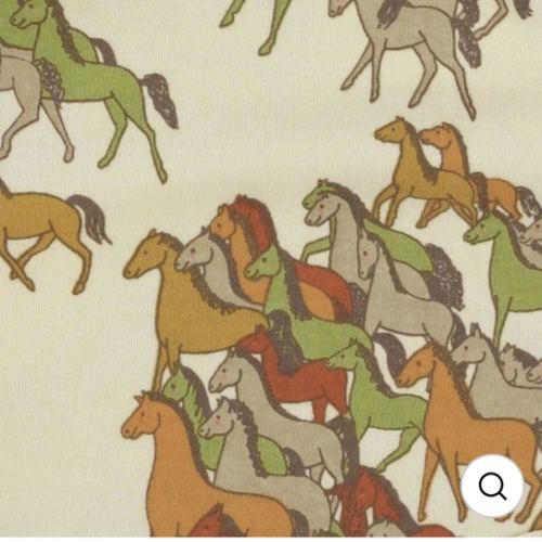 classic single layer blanket | horse party | organic cotton interlock