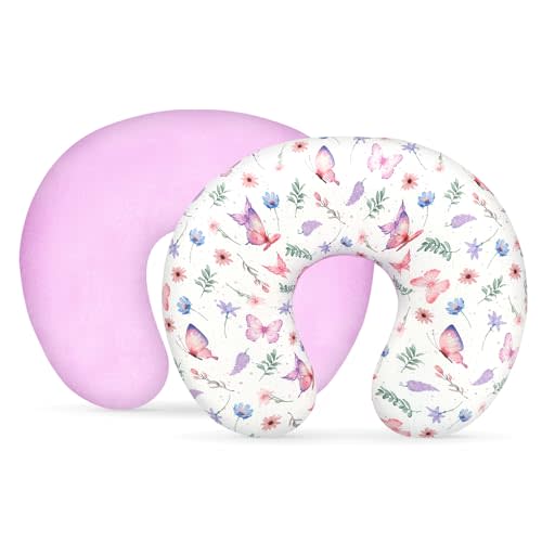 Nursing Pillow Cover 1 Pack, Minky Removable Nursing Pillowcase for Breastfeeding Pillows, Reversible Feeding Slipcover for Baby Boys/Girls, Super Soft Comfortable (Butterfly)