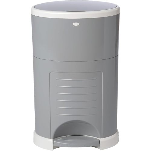 Diaper Dekor Plus Hands-Free Diaper Pail | Largest & Easiest to Use | Just Step–Drop–Done | Doesn’t Absorb Odors | Quick Bag Change | Great for Cloth Diapers | 70% Recycled Materials | EKO Gray