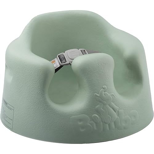 Bumbo Baby Floor Seat, Portable Infant Sit Up Activity and Eating Chair Baby Infant Soft Foam Comfortable Floor Seat with 3 Point Adjustable Harness, Hemlock
