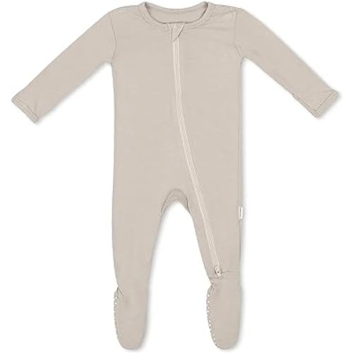 Soft Baby Bamboo Viscose Footie Pajamas, Zipper Closure, 0-24 Months