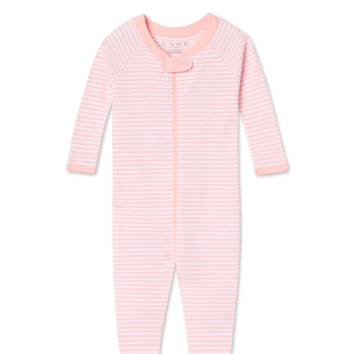 LAKE | Baby | Pima Cotton Pajamas | English Rose Stripe Baby Sleeper