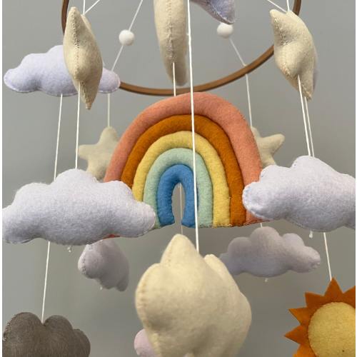 Sunshine Baby Mobile | Felt Crib Mobile | Nursery Decor | Rainbow Crib Mobile | Unisex Baby Mobile | Baby Shower Gift | Gift for Baby Girl