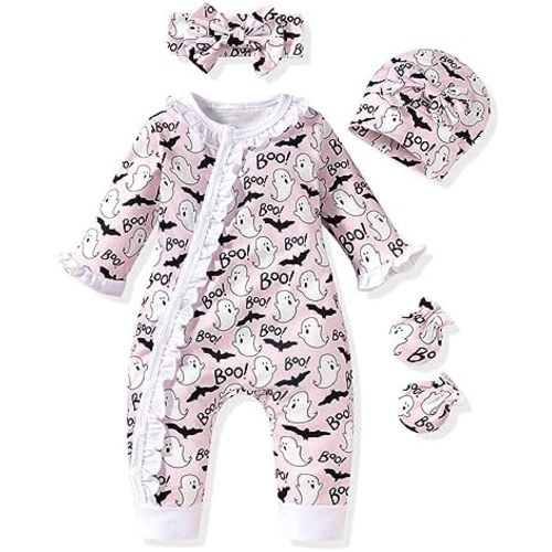 Aalizzwell Baby Girls Romper Outfit Fall Winter Clothes with Accessories