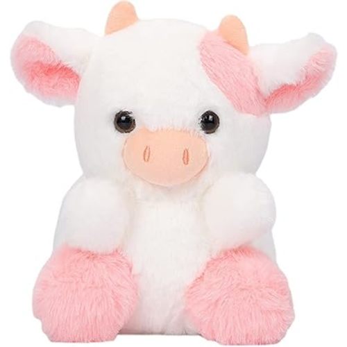 Pink Cow Stuffed Animals Soft Cuddly Cow Plush Stuffed Animal Toy Great Birthday 9" (Pink White)