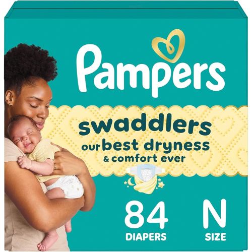 Pampers Swaddlers Diapers, Size 0 (up to 10 lbs), 84 Count, Absorbent, Keeps Baby Dry and Comfortable, Skin Safe Disposable Baby Diaper (Packaging May Vary)