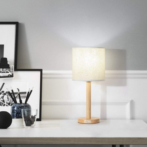 Haitral 16" Light Brown Bedside Table Lamp | Wayfair