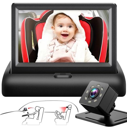 Amazon.com: Baby Car Mirror with 4.3'' HD Night Vision Function Display, Safety Car Seat Camera with Wide Crystal Clear View, Easily Observe The Baby’s Move(Not USB) : Baby