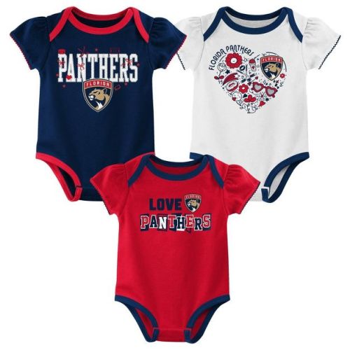 Nhl Florida Panthers Baby Girls' 3pk Bodysuit - 6-9m