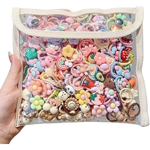 ALTALIVA 100Pcs Baby Hair Ties Cute Elastic Hairbands No Damage Multicolor Small Ponytail Holders for Baby Girls Toddlers Kids