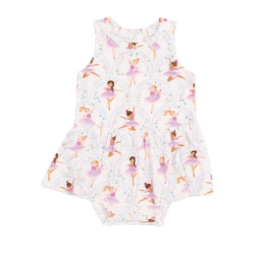 Sleeveless Skirted Bodysuit, Bow Ballerinas