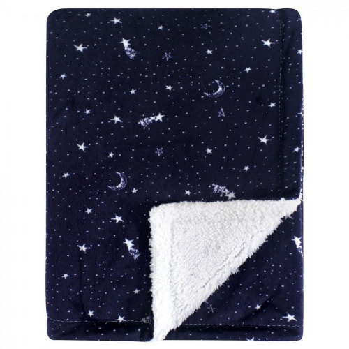 Yoga Sprout Baby Mink and Faux Shearling Plush Blanket, Moon, One Size