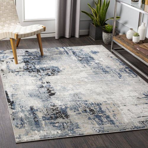 Trent Austin Design® Cosey Abstract Navy/Gray Area Rug & Reviews | Wayfair