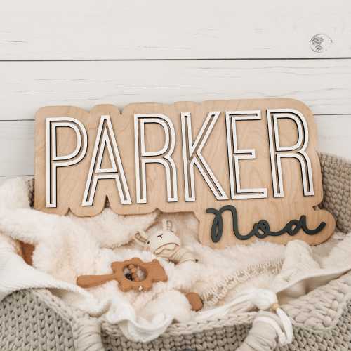 Personalized Name Sign, 3D Wooden Name Sign, Nursery Name Sign, Kids Bedroom Wall Decor, Unique Custom Baby Shower Gift, Outline Name Sign