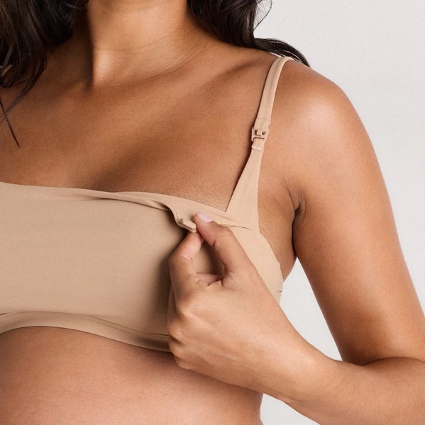 Second Skin Nursing Scoop Bralette (2-pack) in Sand - Size Medium