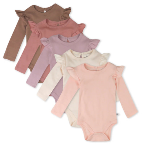 5-Pack Organic Cotton Long Sleeve Bodysuits | Honest Baby Clothing