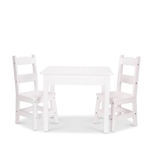 Melissa & Doug Child-Size Hardwood Table & 2 Chairs Set