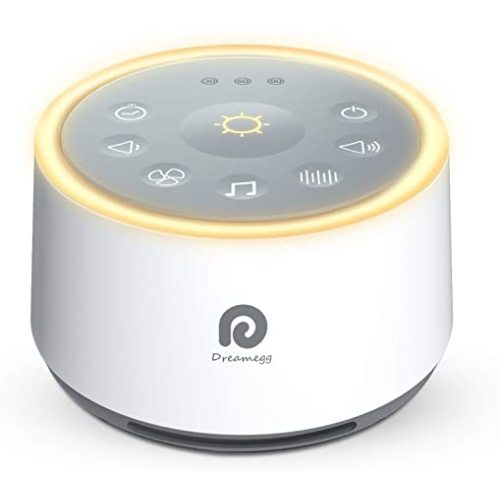 Dreamegg D1 Sound Machine Baby - White Noise Machine for Baby with Night Light, 24 High Fidelity Sounds, Timer & Memory Feature, Noise Machine for Baby Adults, Home, Office, Travel (White) - Classic White