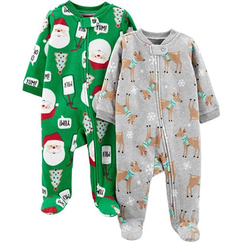 Simple Joys by Carter's Baby Holiday Fleece Footed Sleep and Play, Pack of 2