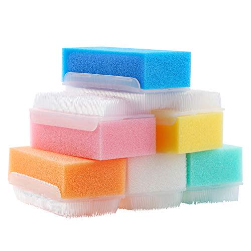 Baby Bath Time Sponge Brush- Body, Hair, and Scalp Cleaning - Gentle on Infant, Toddler Sensitive Skin - Great Sensory Feel. (12 Pcs)