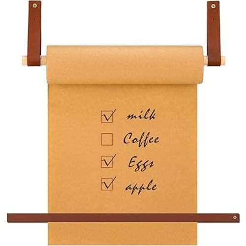 Lincia Wall-Mounted 12" Kraft Paper Roll Dispenser - Display & Holder - Includes 30m Kraft Paper Roll for Artwork, To-Do Lists, Ideas - Ideal for Home