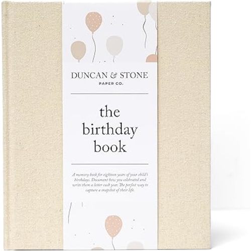 Birthday Memory Book- Elegant Birthday Journal - Baby Journal to Record Milestones, Photos, Letters & More - Baby Memory Gift for Parents(80 Pages)