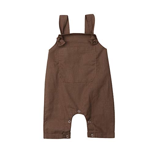 Toddler Baby Boy Girls Solid Overalls Romper Jumpsuit Suspender Bib Pants One-Piece Outift Clothes