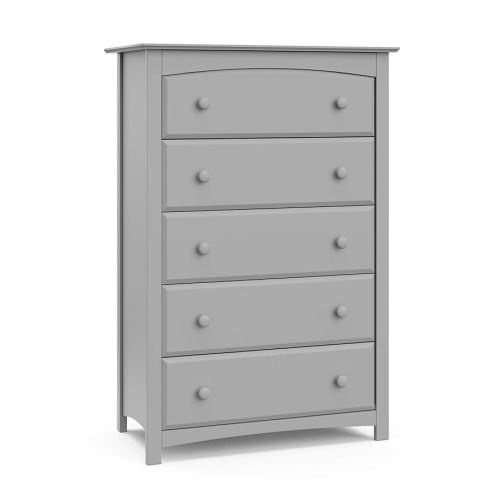 Storkcraft Kenton 5 Drawer Dresser (Pebble Gray) – GREENGUARD Gold Certified, Dresser for Kids Bedroom, Includes Safety-Focused Interlocking Drawer System