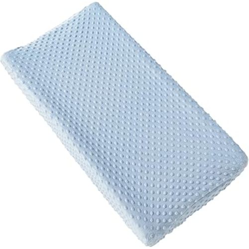 Solid Changing Table Pad Cover Cradle Sheet, Fits 32"/34''x16" Contoured Diaper Changing Pad, Ultra Soft Cozy Dots Plush Changing Table Covers, Breathable Wipeable Removable (Blue)