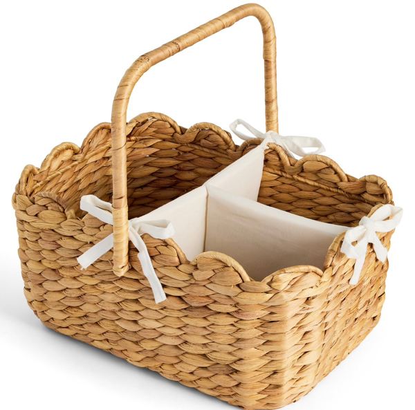 Best Choice Products - Diaper Caddy Organizer for Baby, Large Portable Nursery Organizer w/ Divider & Handles - Natural
