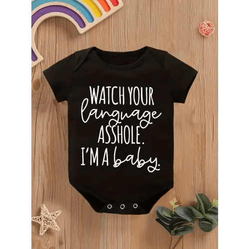 funny 'watch language 'm a ' cotton onesie boys - Temu