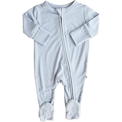 Caden Lane Zippered Baby Footie Pajamas, Soft Onesie Bodysuit with Feet & Double Zipper, Footed One-Piece Jumpsuit for Infant