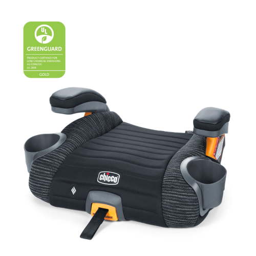 Free Shipping! Chicco Backless Booster Car Seat with LATCH, Quick-Release, Space-Saving Design, ClearTex Fabric, Grey and Black