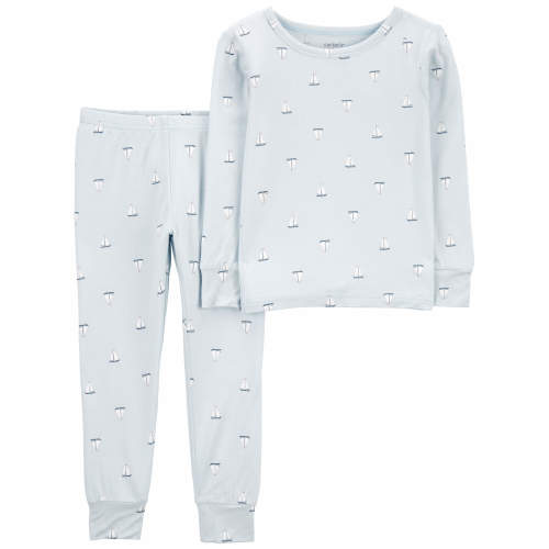 Toddler 2-Piece Sailboat PurelySoft Pajamas - 2T - Style,Blue